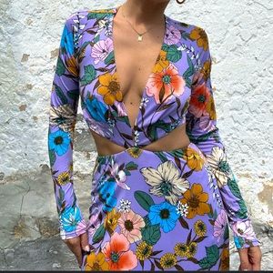 Womens floral cut out dress